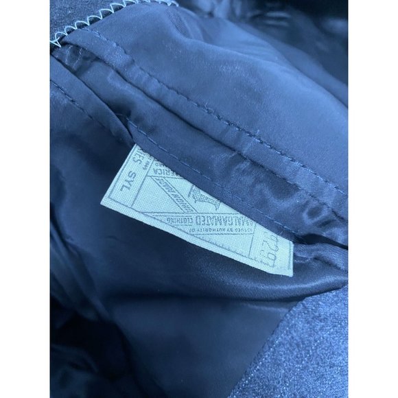 VTG Britches Of Georgetowne Dark Gray Wool Striped Two Button Blazer Jacket 38S - Picture 7 of 12